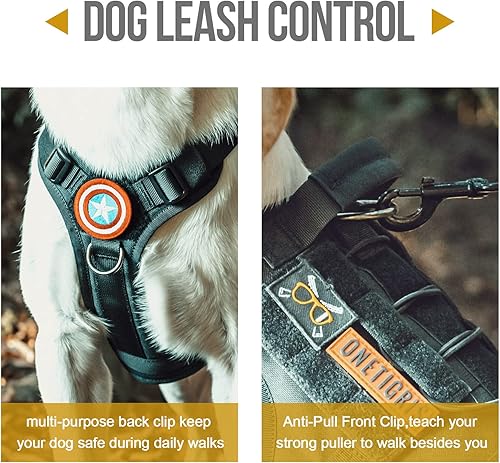 Miniatura 43 de OneTigris FIRE Watcher 2.0 - Arnés táctico para perro con asa, arnés militar para perros grandes y medianos, chaleco para perro de servicio sin