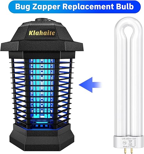 Miniatura 3 de Klahaite Bombilla de repuesto para exterminador de insectos de 15 W, bombillas para K15, X3, T6, T8, T9 Bug Zapper al aire libre con base de 4 pines