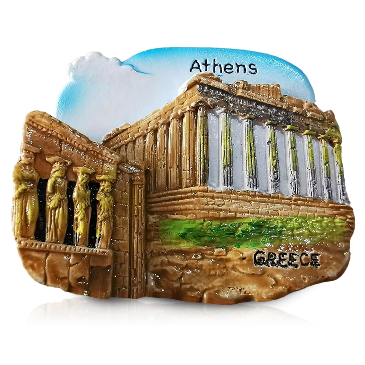 Maxi-Solutions Athens Greece Acropolis & Parthenon Souvenir Magnet – 3D Resin Travel Fridge Magnet, Greek Landmark Collectible
