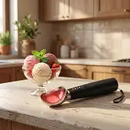 Rechargeable Heated Ice Cream Scooper, Effortless Scooping from Freezer to Bowl, 3-Level Adjustable Heat, Long-Lasting Battery, Easy-Clean Waterproof Design, Perfect for Hard Gelato