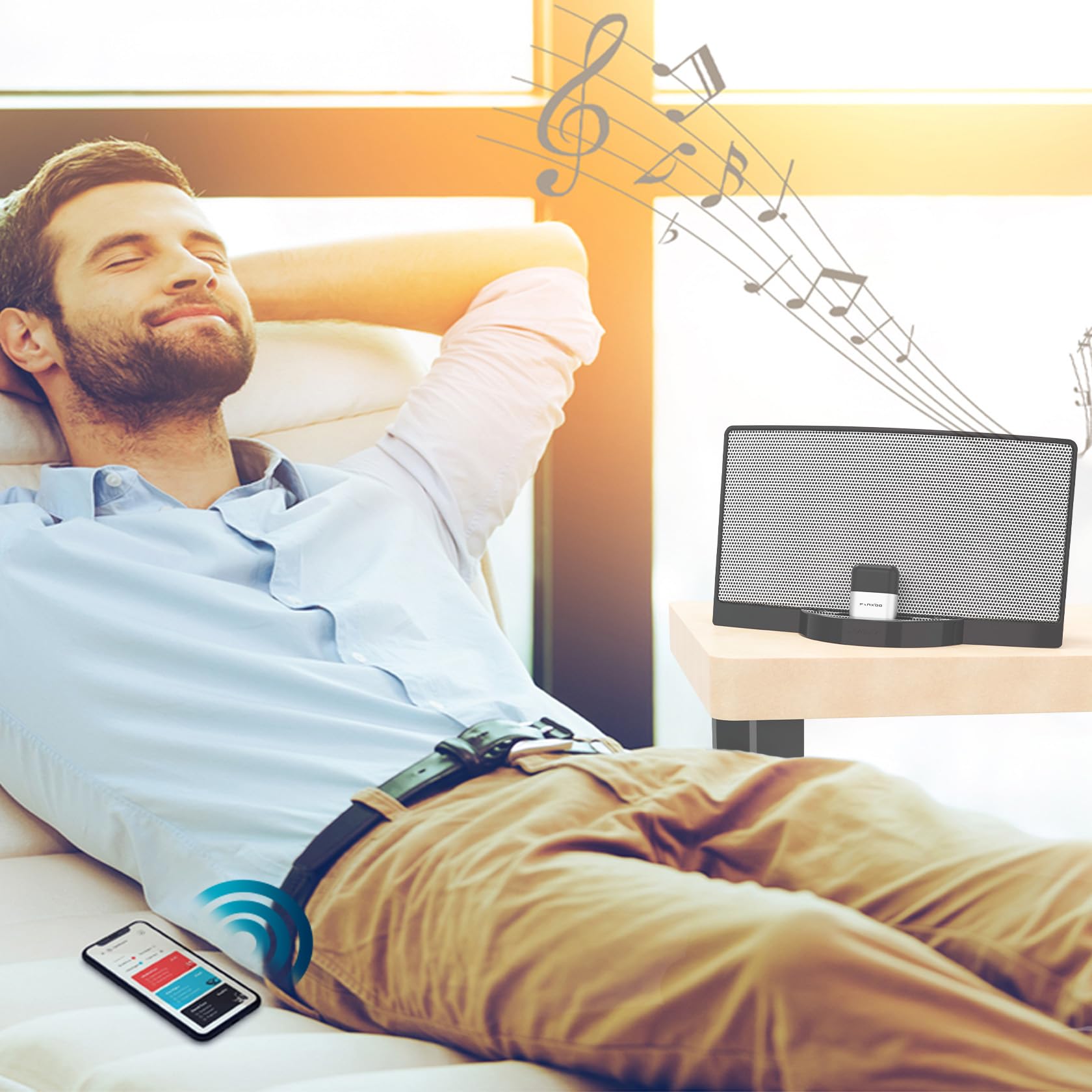 DockPro Bezprzewodowy adapter do stacji dokującej Bose Sounddock iPod 30-pinowy 5.0, kompatybilny ze stacją dokującą iPhone iPod (srebrny/czarny)