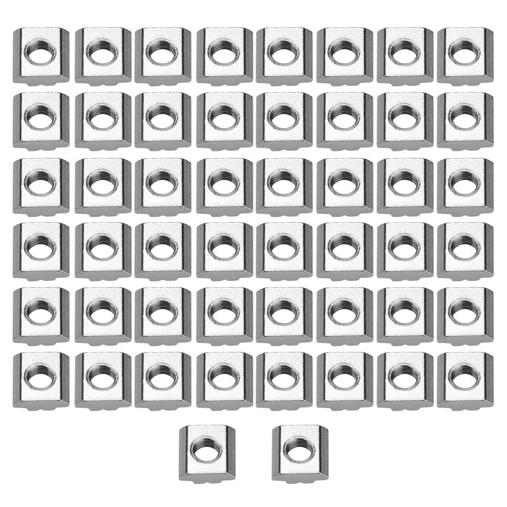 50pcs Carbon Steel Sliding T Slot Nuts, Compatible with 30 Series Aluminum Profiles, High Hardness and Long Life Fasteners, Ideal for Multiple Projects (M8*16 * 6)