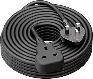 Outdoor Extension Lead 10m Plug Socket Power Cable Extra Long Extension Cord 13 Amp Heavy Duty Outside Plug Socket Black