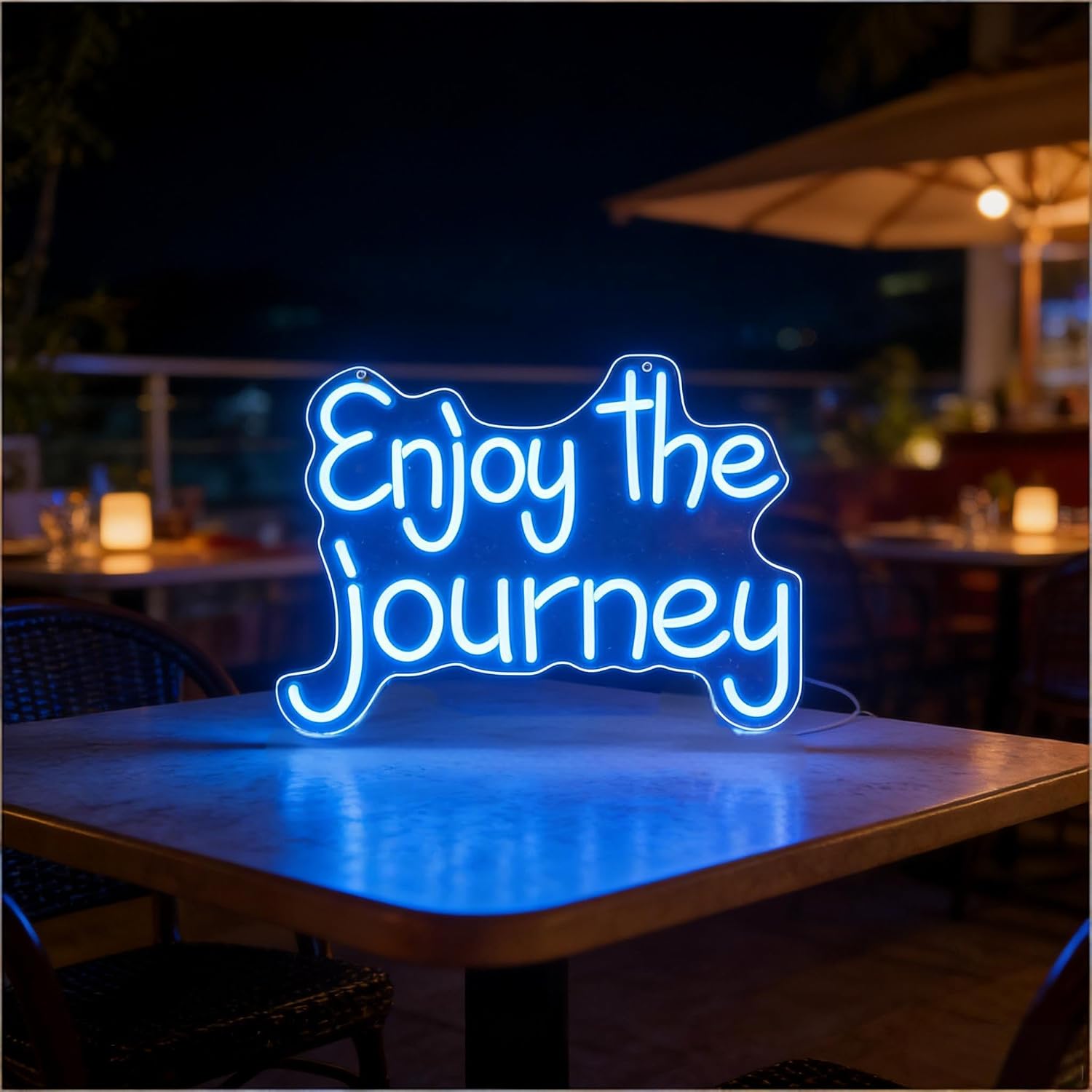 Enjoy the Journey Neon Sign for Wall Decor Light Up Letters Business Led Sign Birthday Party Gift Led Decorative Night Signs Room Decoration Party Signs for Home Bedroom Travel Grand Opening image 4