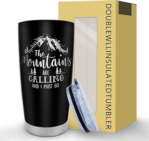 Miniatura 7 de El mejor regalo para los amantes del aire libre, The Mountains Are Calling, vaso de 20 onzas, regalos para entusiastas del aire libre, taza de café