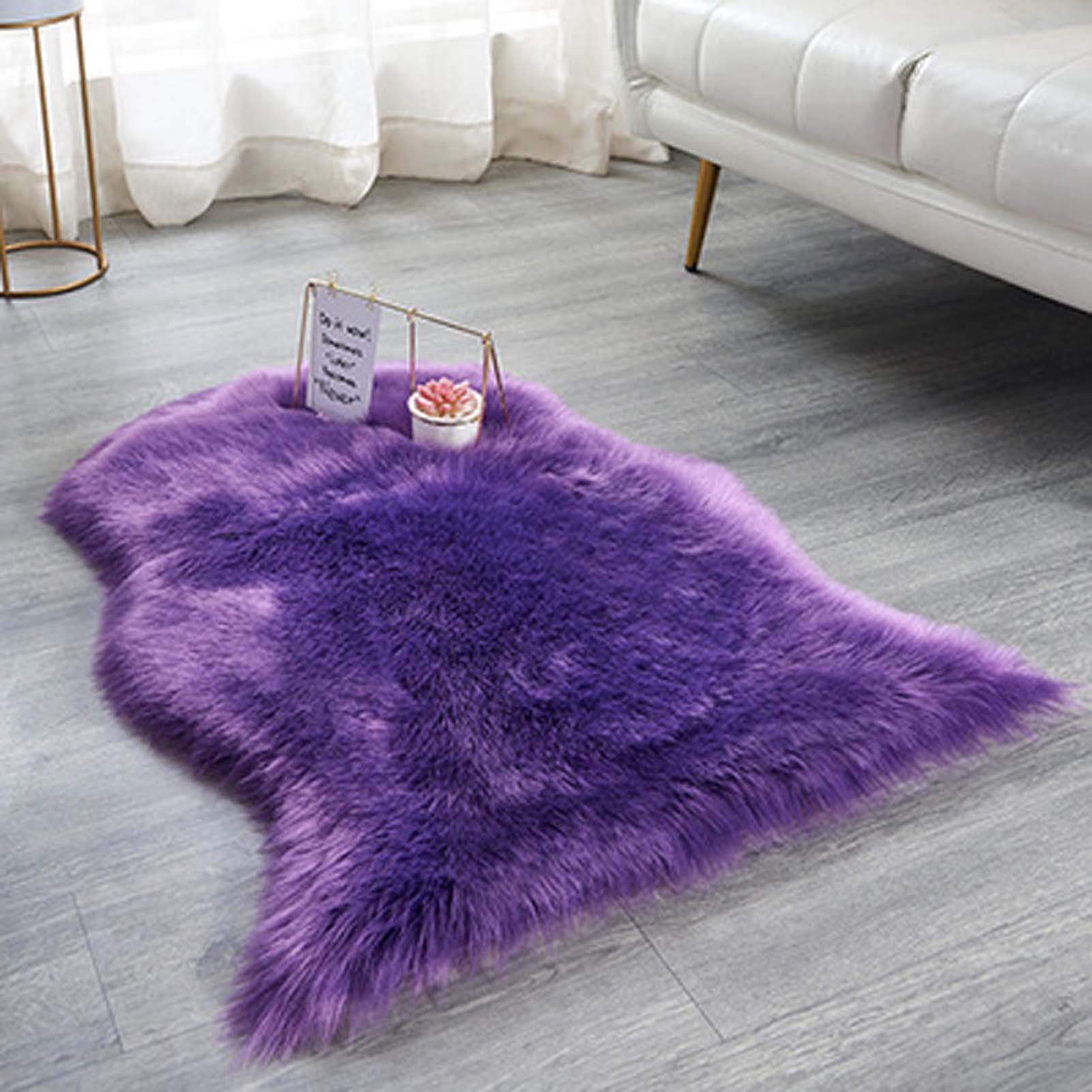 Tappeto in pelliccia sintetica di alta qualità 60x160 cm, lussuoso e morbido coprisedia in pelle di pecora, cuscino per seduta, tappeto soffice adatto per soggiorno e camera da letto, divano