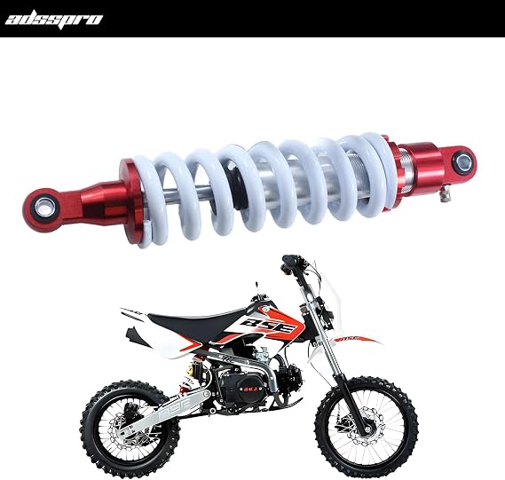 Motorcycle Universal Rear Shock Absorber 330mm 13in Suspension Adjustable Heavy Duty Steel Spring Damper Replacement land bike For Pit Dirt Bike ATV Quad Motorbike Scooter mini Pocket Bike