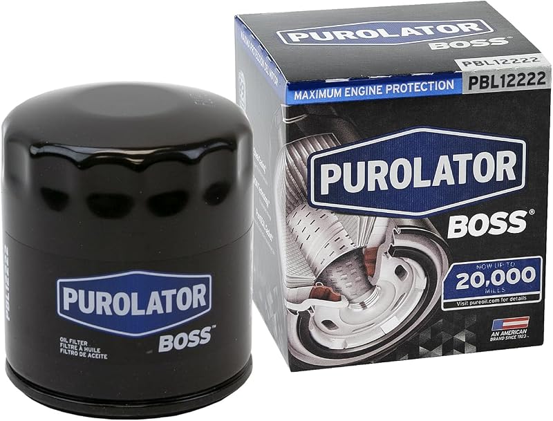 Purolator PBL12222 PurolatorBOSS Filtro de aceite giratorio de máxima protección del motor compatible con Ram 1500, Chevrolet Silverado 1500, Silverado 2500 HD, Jeep Compass, Cherokee, Patriot y GMC Sierra 1500