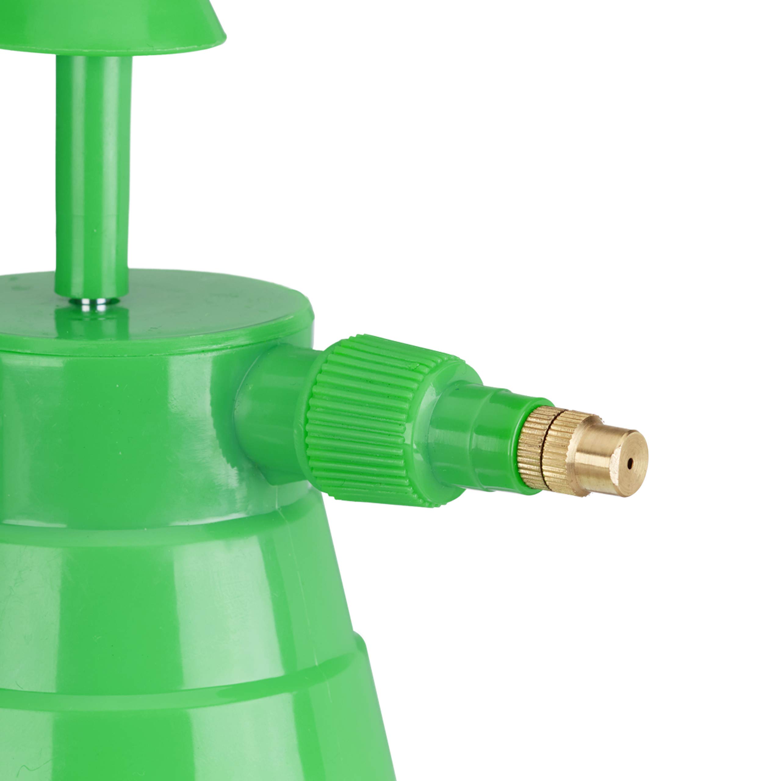 10 Pulverizadores Agua Presión, Boquilla Ajustable, Vaporizador para Plantas, Jardín, 1 l, PE-Latón, Verde