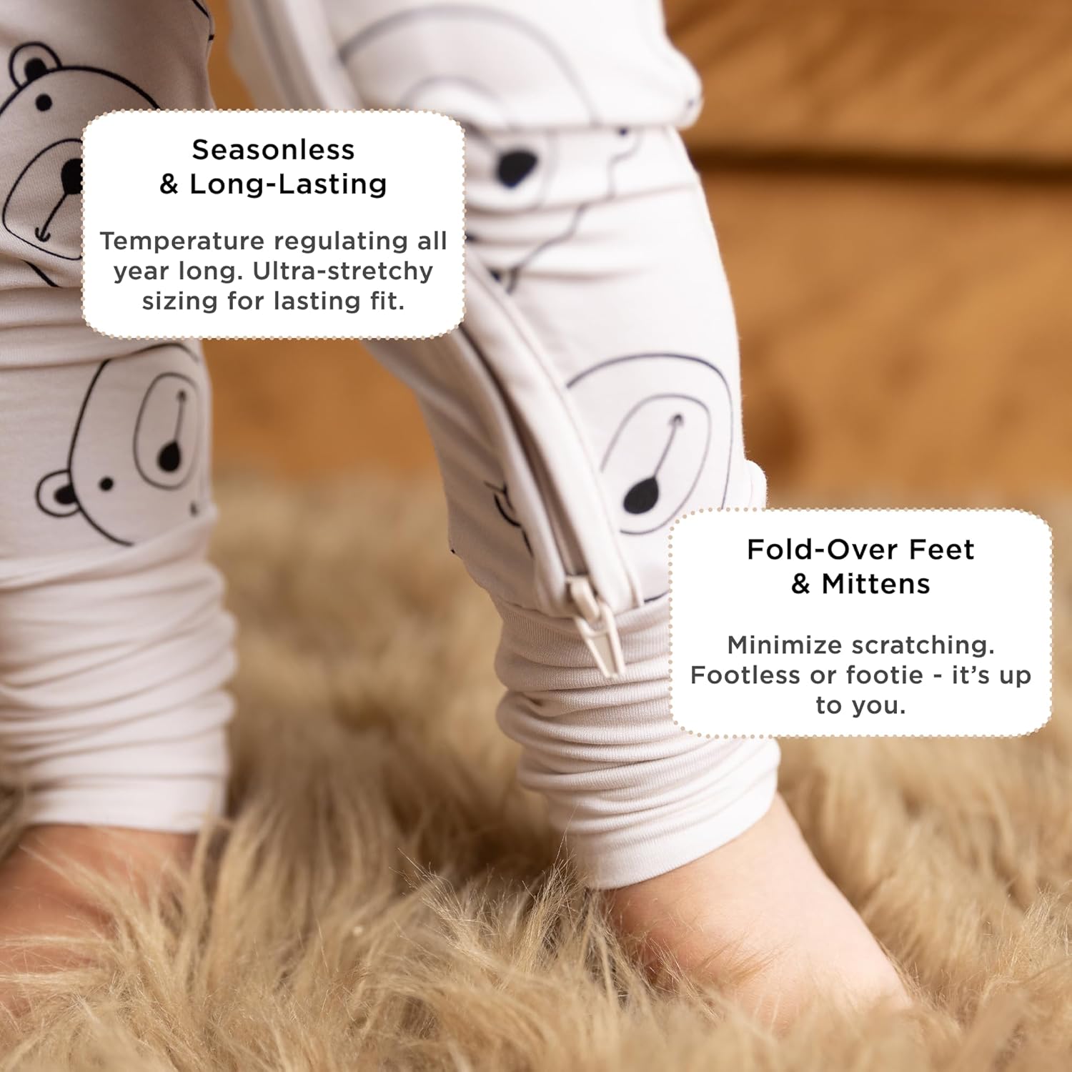 LittleHippo 2-Way Zipper Onesie Romper, Soft Spandex & Viscose from Bamboo One Piece Pajamas, Newborn, Baby Boys & Girls - Image 3