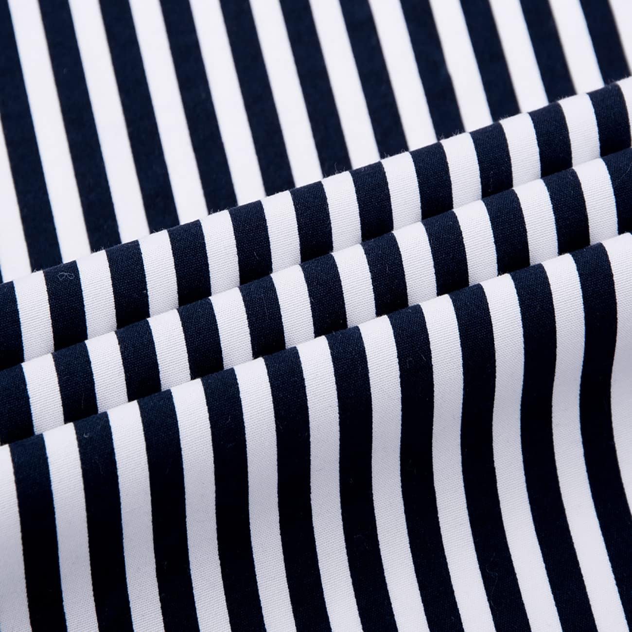 Men's Long Sleeve Dress Shirts Casual Business Vertical Striped Button Down Slim Fit Shirts - Image 5