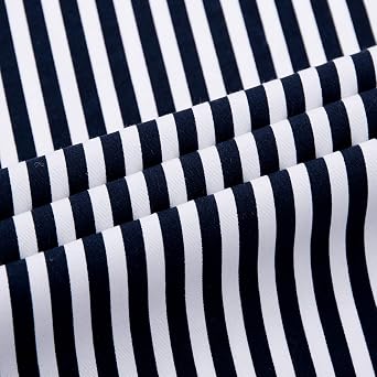 Men's Long Sleeve Dress Shirts Casual Business Vertical Striped Button Down Slim Fit Shirts