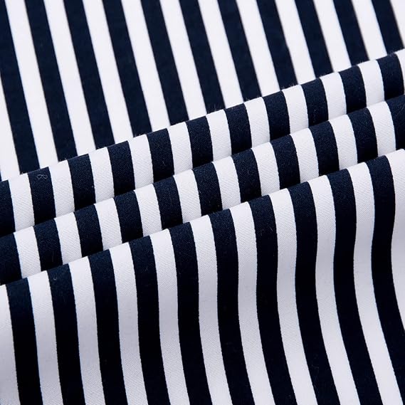Men's Long Sleeve Dress Shirts Casual Business Vertical Striped Button Down Slim Fit Shirts