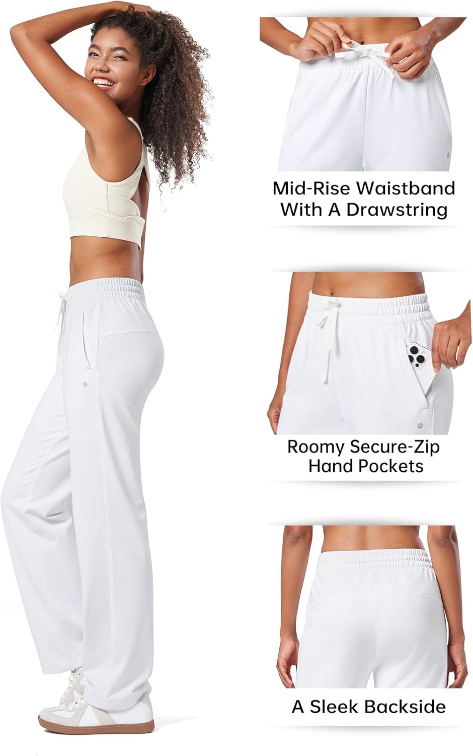 Willit Women's Fleece Lined Pants with Zipper Pockets Winter Thermal Warm Hiking Straight Leg Pants 27"/29"/31" - Image 4