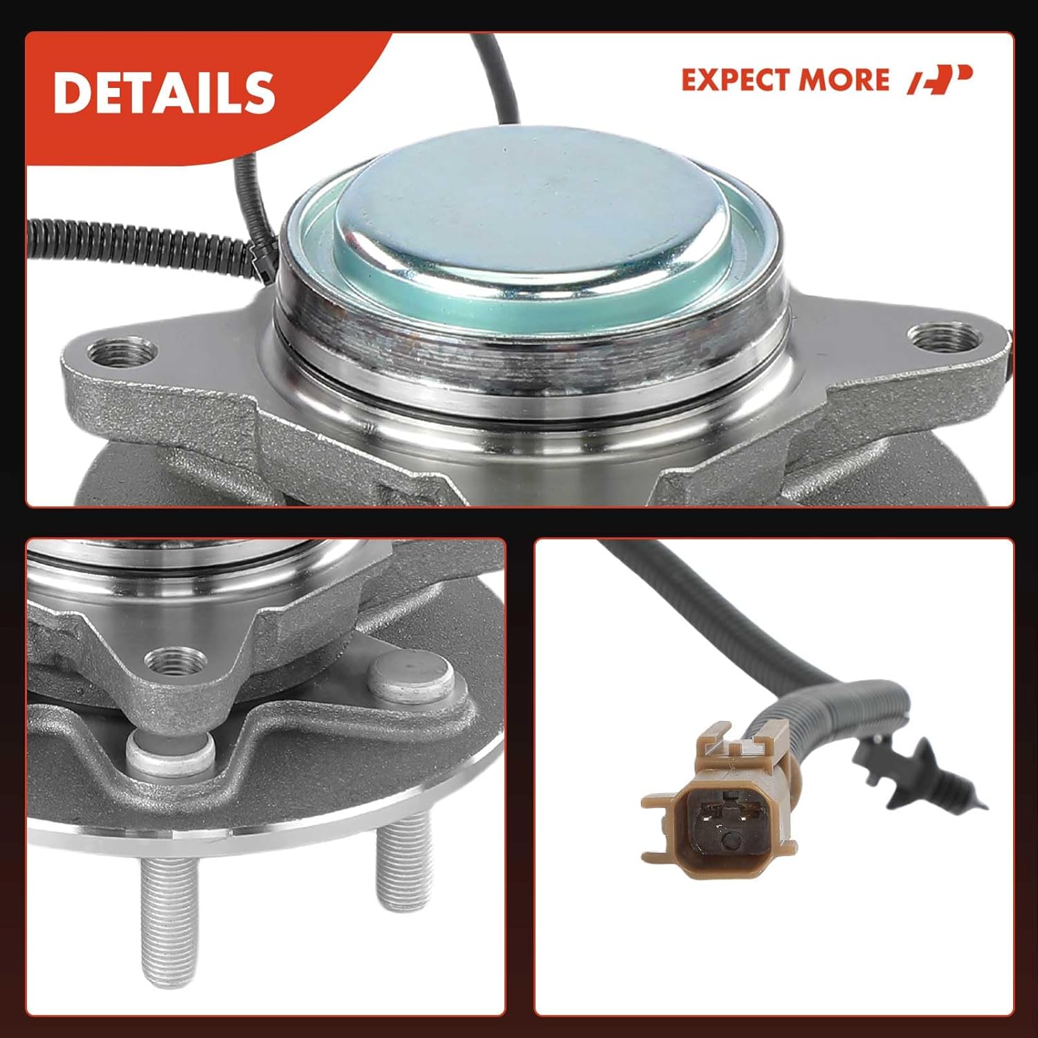 A-Premium Front Wheel Bearing and Hub Assembly with ABS & 6-Lug Compatible with Ford Ford F-150 2021-2024, Expedition 2022-2024 & Lincoln Navigator 2022, RWD