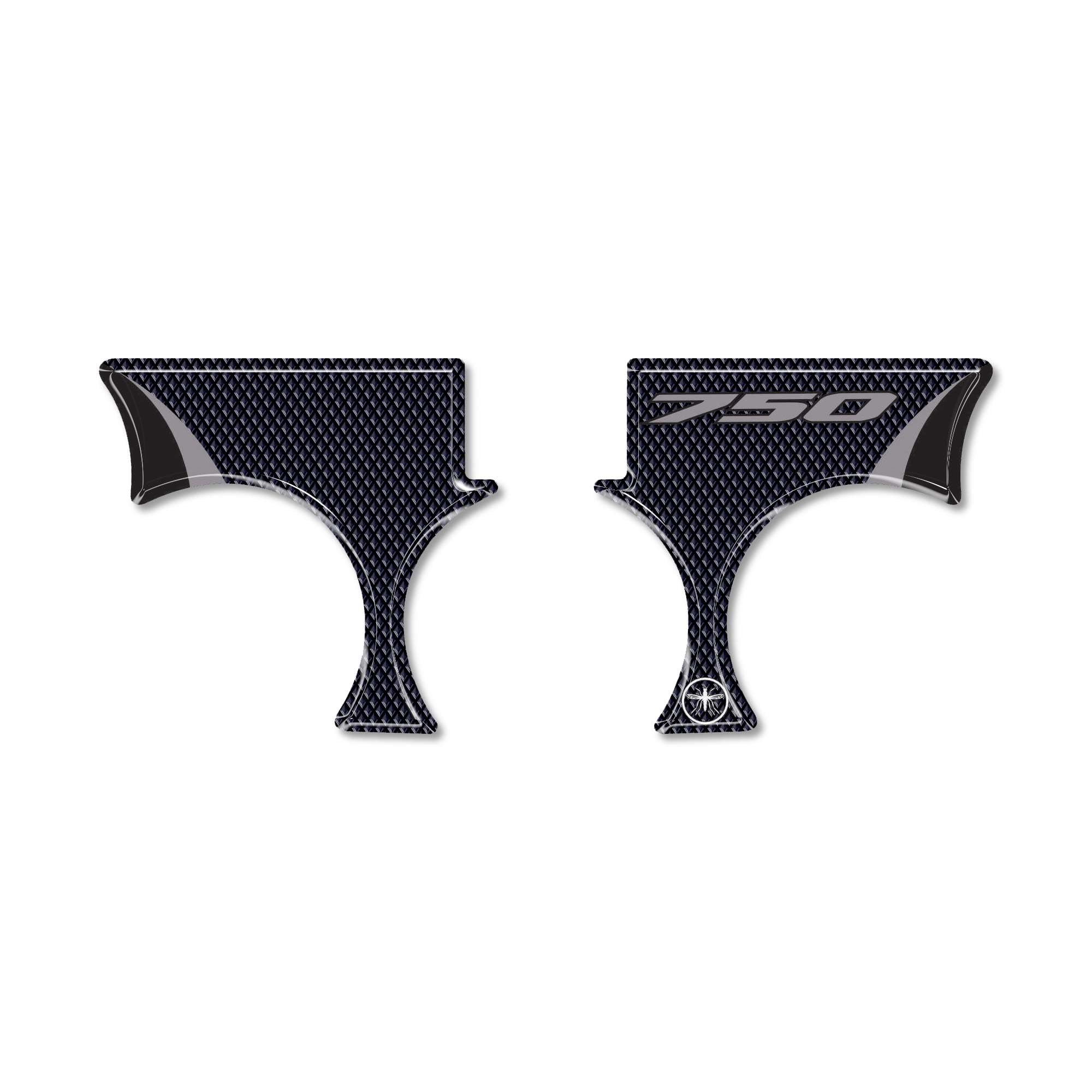 Paraserbatoio.it Adesivo 3D Proteggi Piastra Sterzo Per Honda VFR 800 (2002-2006) - Misure 160,1 X 79,9 Mm, Resina Poliuretanica, Made In Italy