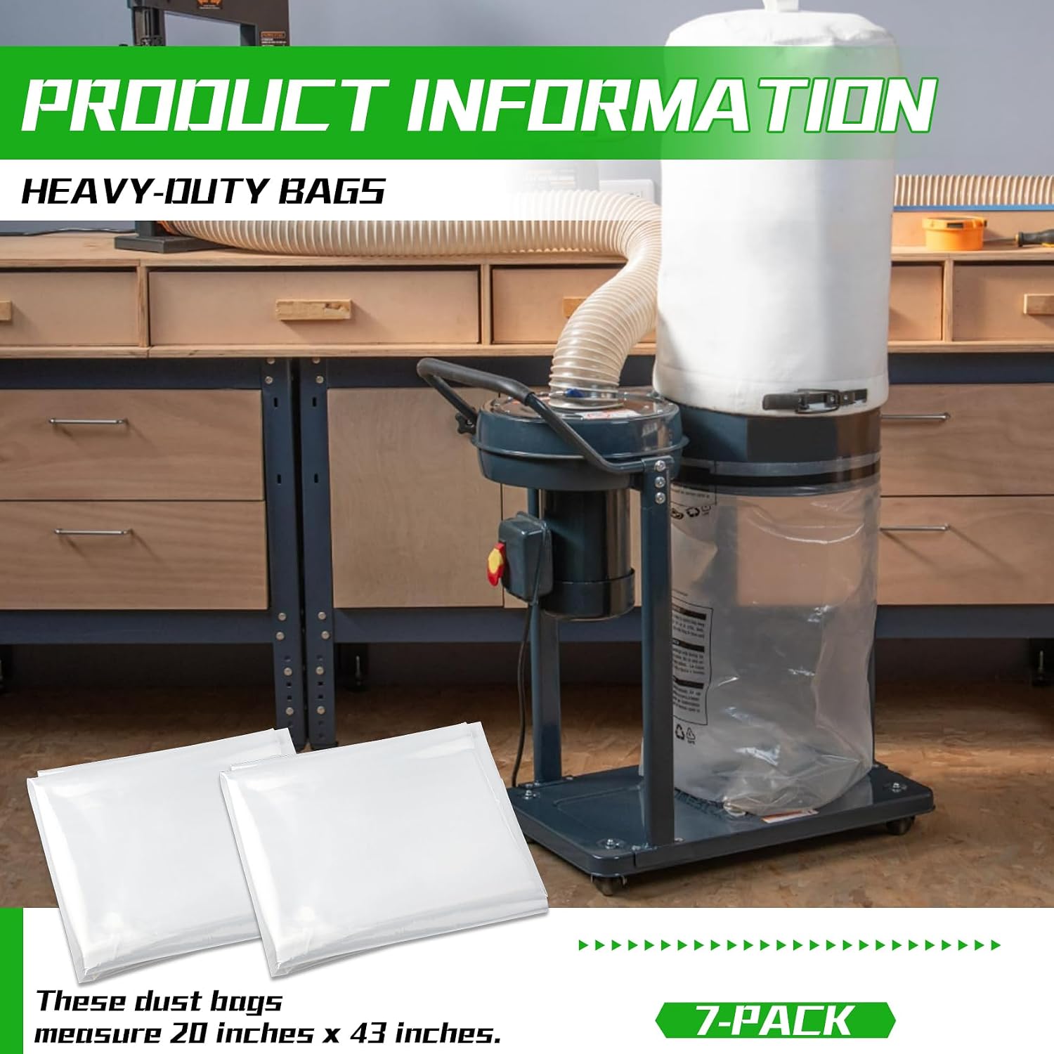 70002 Clear Plastic Dust Collection Bags, 20-Inch x 43-Inch, 7 PCS image 2