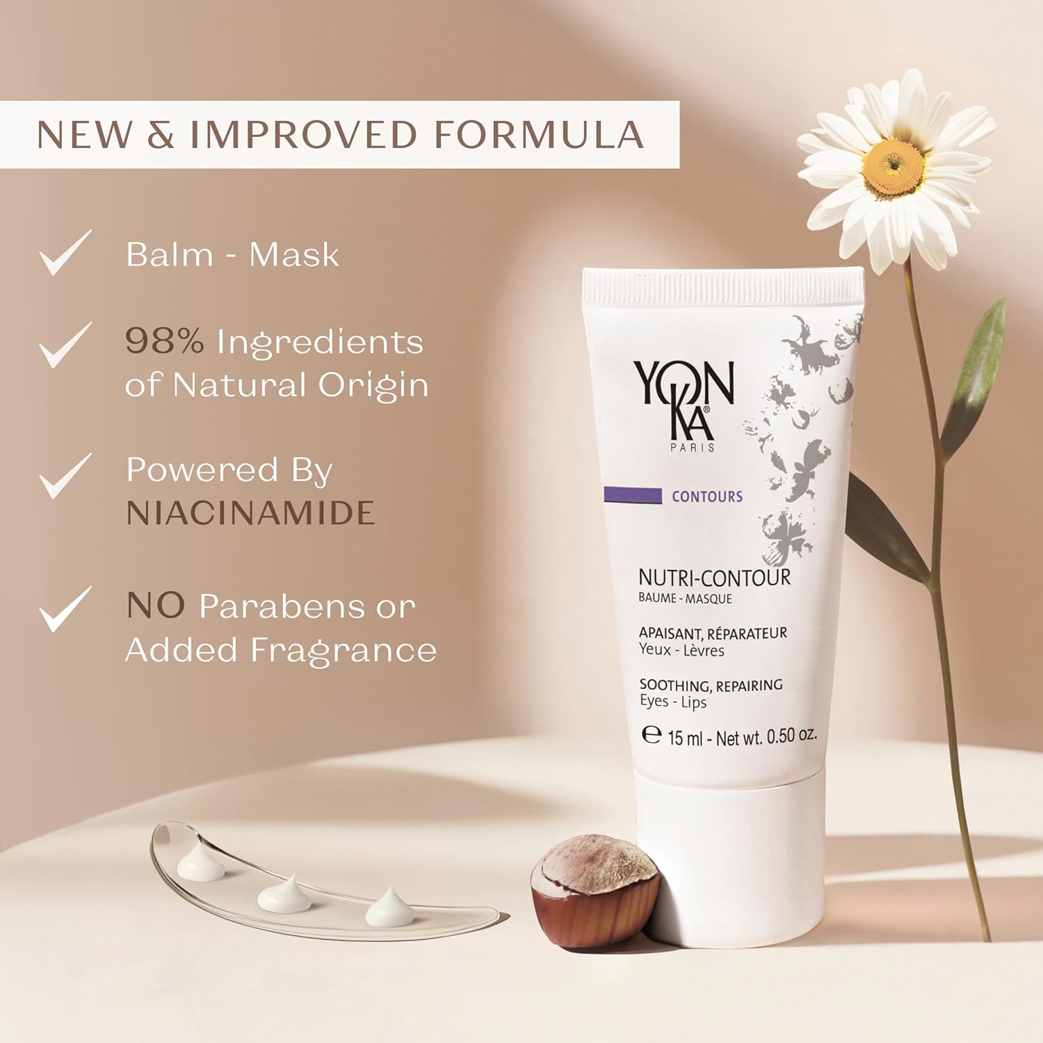 Yon-Ka Nutri-Contour | Eye & Lip Contour Cream with Niacinamide | Hydrating Care to Smooth the Look of Fine Lines | Boosts Hydration & Smoothness | 0.50 oz