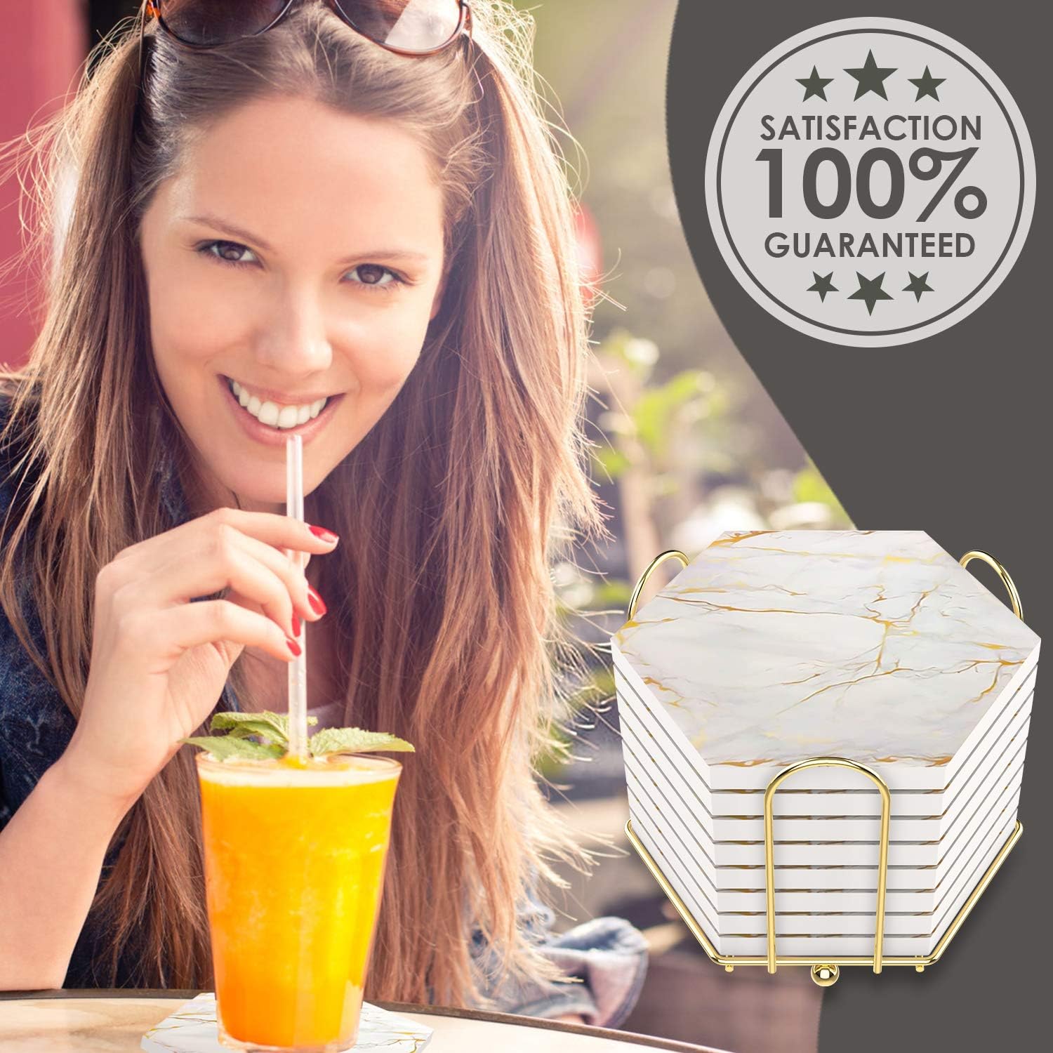 🛒 Flаѕh Sаlе 8 PC Coasters for Drinks Absorbent With Holder | Marble Design Ceramic Coaster Set | Super Absorbent Hot and Cold Drink Coasters | Table Coasters With Cork Bottom | Cup Coasters for Living Room + More Flаѕh Dеаlѕ - 40% оƒƒ 8 PC Coasters for Drinks Absorbent With Holder | Marble Design Ceramic Coaster Set | Super Absorbent Hot and Cold Drink Coasters | Table Coasters With Cork Bottom | Cup Coasters for Living Room + More