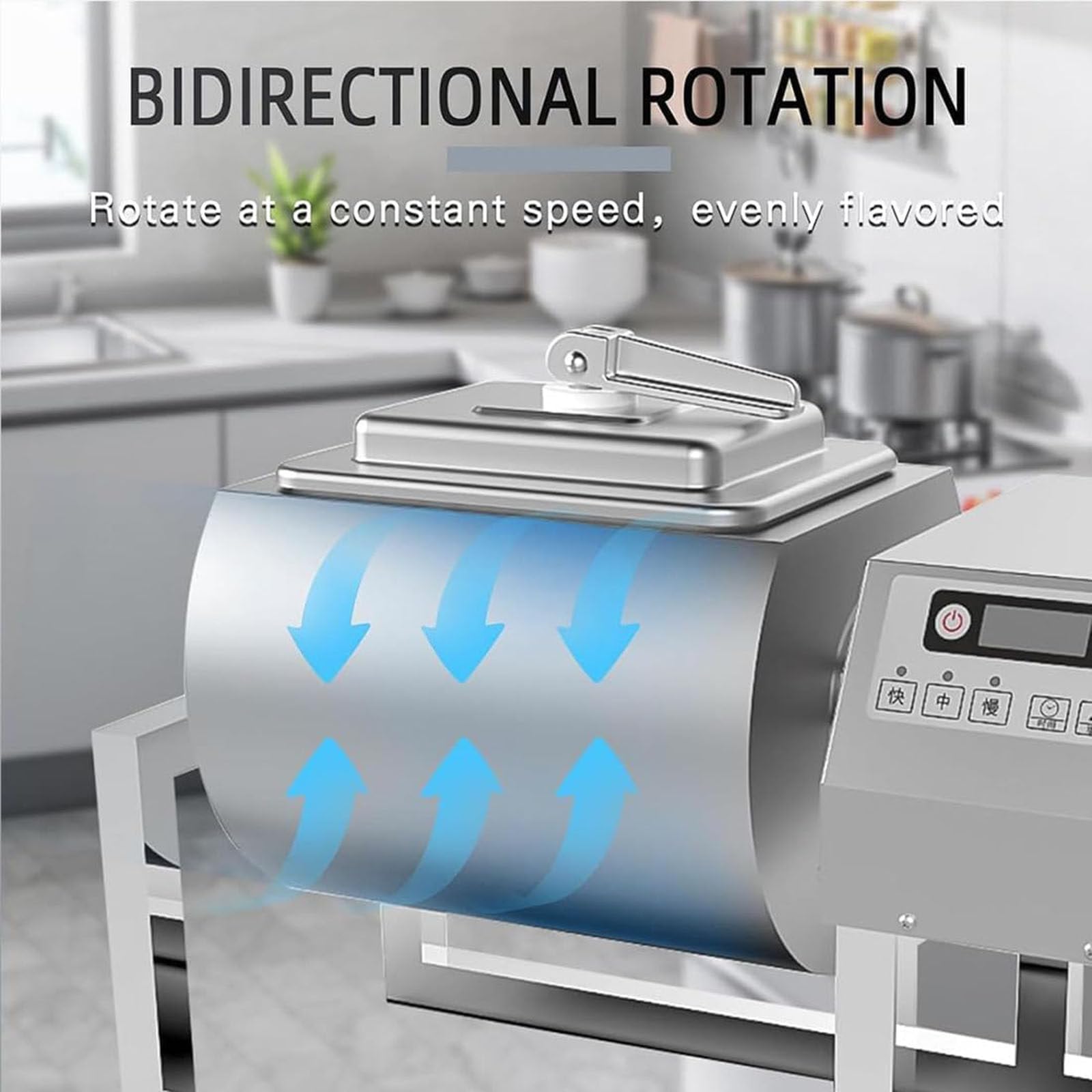 Marinateur de viande professionnel – Gobelet sous vide en acier inoxydable avec minuteur, rotation bidirectionnelle et 3 vitesses pour viande et légumes