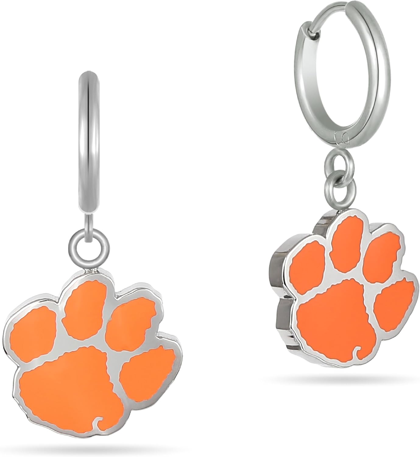 Stone Armory Earrings for Clemson University Jewelry Gifts for Women, Graduation – Stainless Steel Skin-Friendly Clemson Tigers Earrings Tiger Paw Hoops