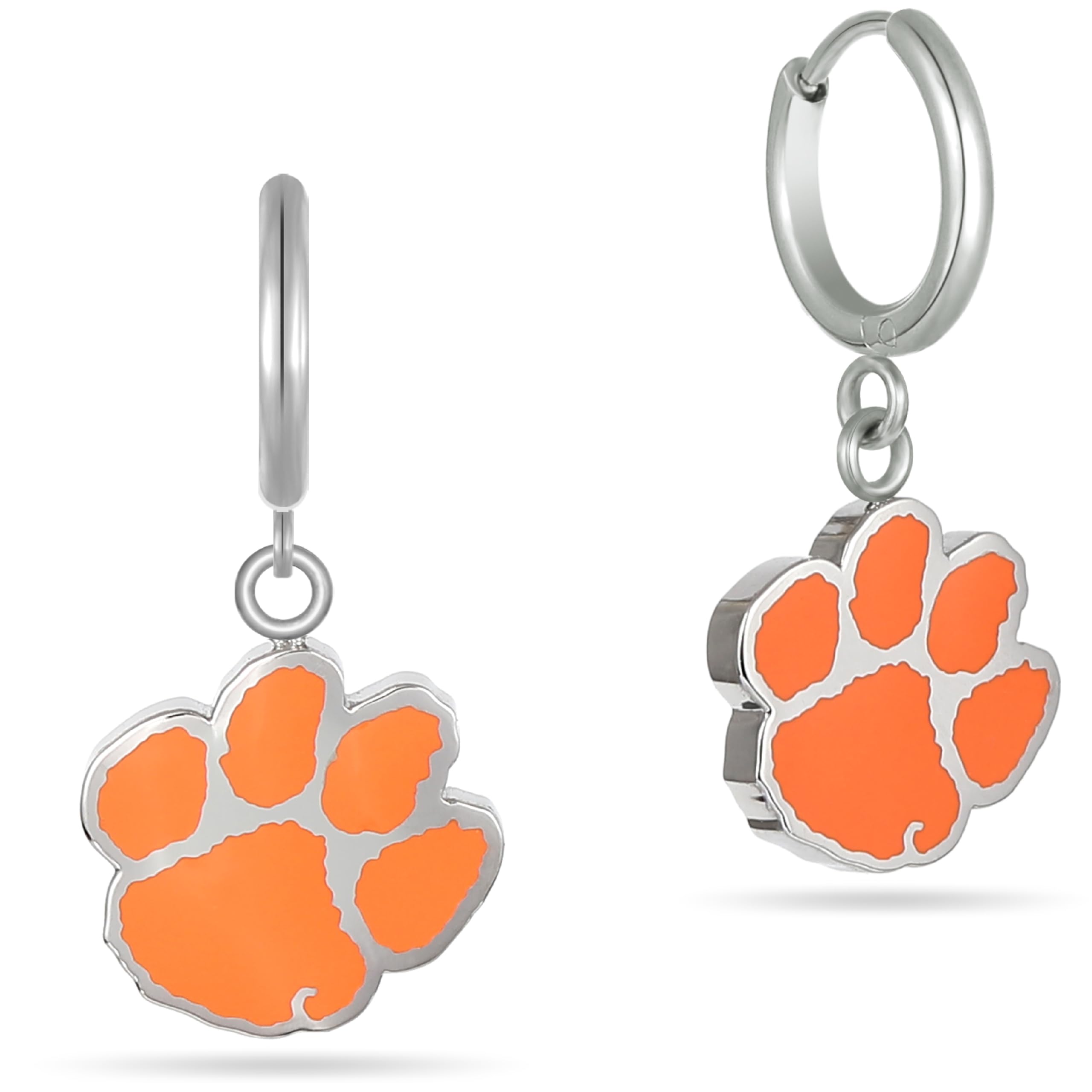 Stone Armory Earrings for Clemson University Jewelry Gifts for Women, Graduation – Stainless Steel Skin-Friendly Clemson Tigers Earrings Tiger Paw Hoops