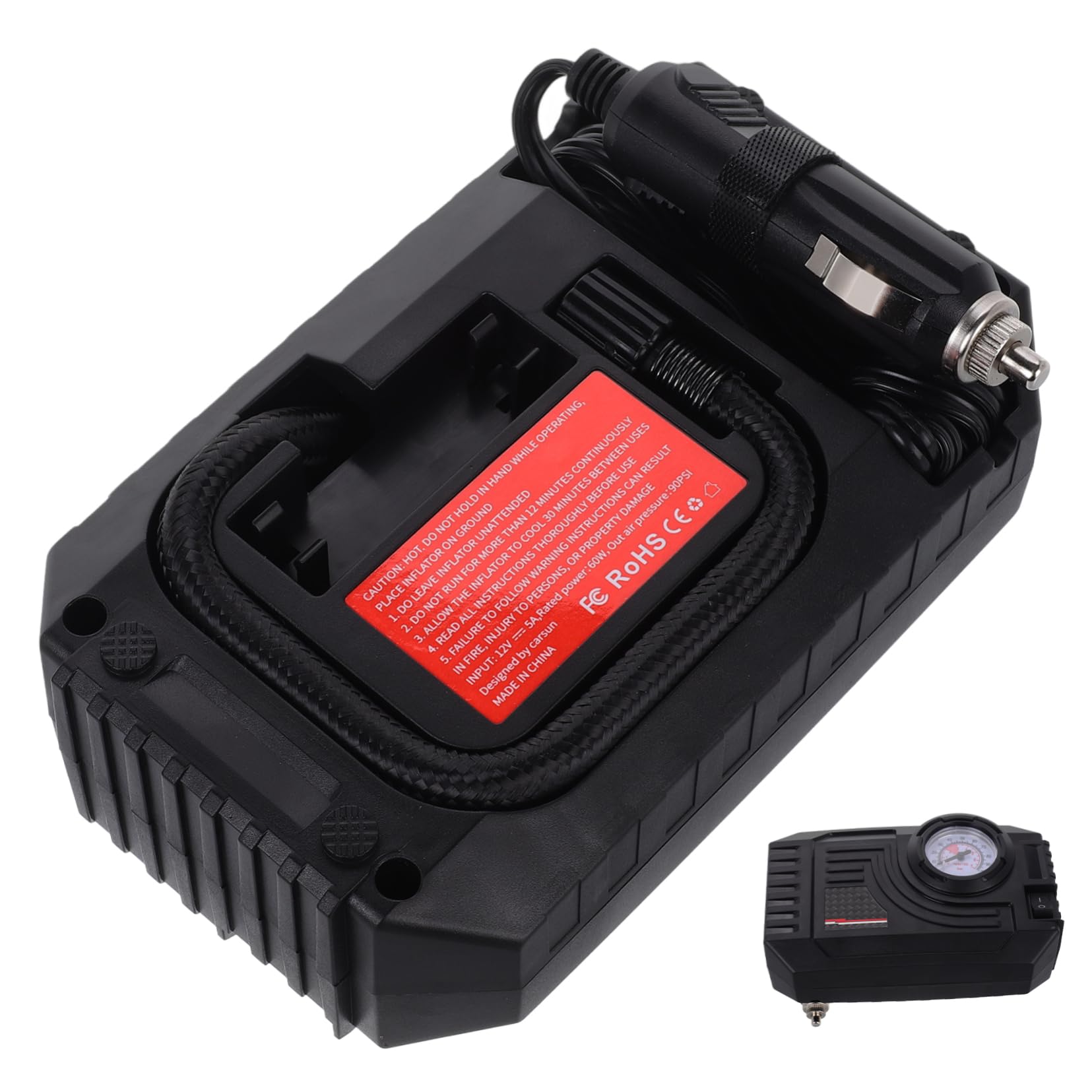 Compresor de Aire Portátil Eléctrico para Coche, Inflador de Neumáticos Material Abs y Metal, Resistente al Envejecimiento, Adecuado para Uso en Vehículos