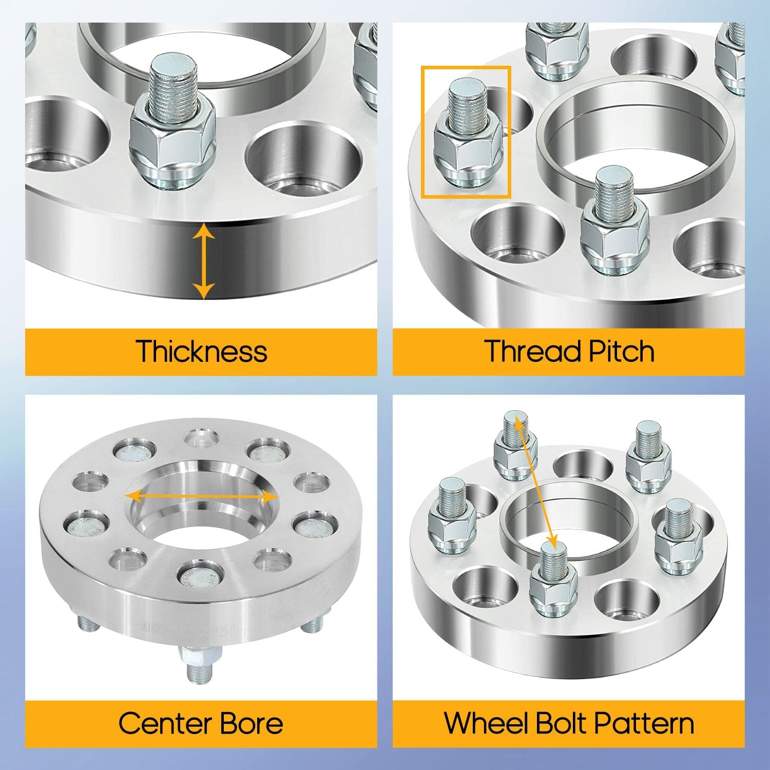 OCPTY 5x110 to 5x110 Wheel Spacers for 200 for 500X for Cherokee for Dart for Renegade 1 inch 12x1.25 Studs 65.1mm Hub Bore Forged Hub Centric Wheel Spacers 5 lug 4PCS
