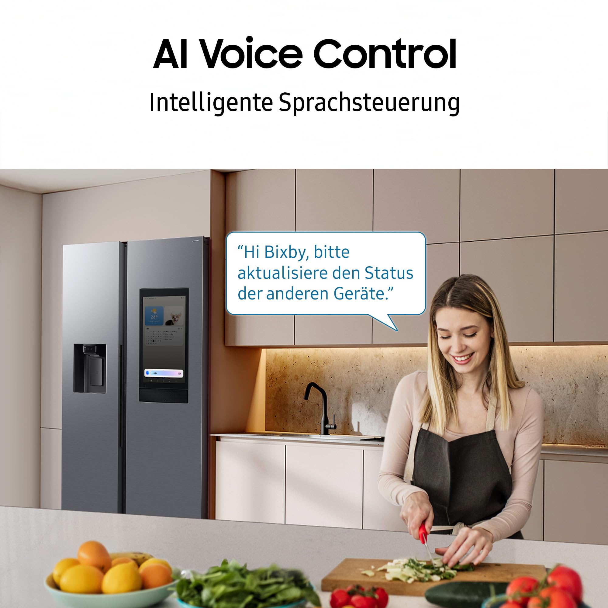 Samsung RS90F66BEFEF Side-by-Side Kühl-Gefrierkombination, 178 cm, 614 l, Eis-/Wasserspender, Family Hub, Black Steel