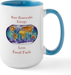 More Renewable Energy Less Fossil Fuels Mugs 15 oz (444 ml) Ceramic Coffee Mug