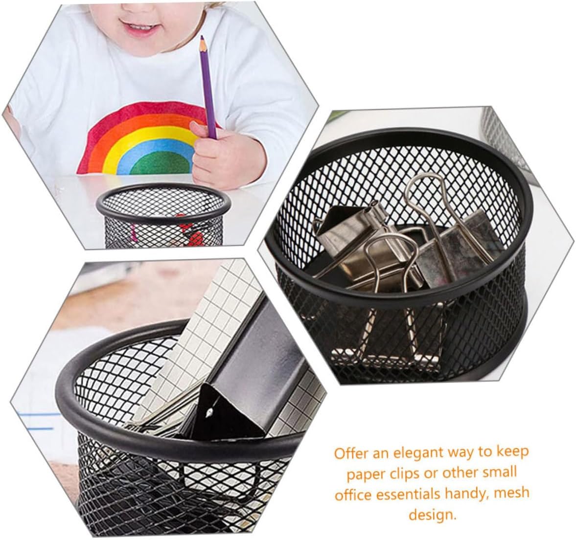 OUNONA 4pcs Mesh Design Storage Box for Paper Clips and Office Supplies Multi-functional Organizer for Desk Your Workspace Tidy and Efficient