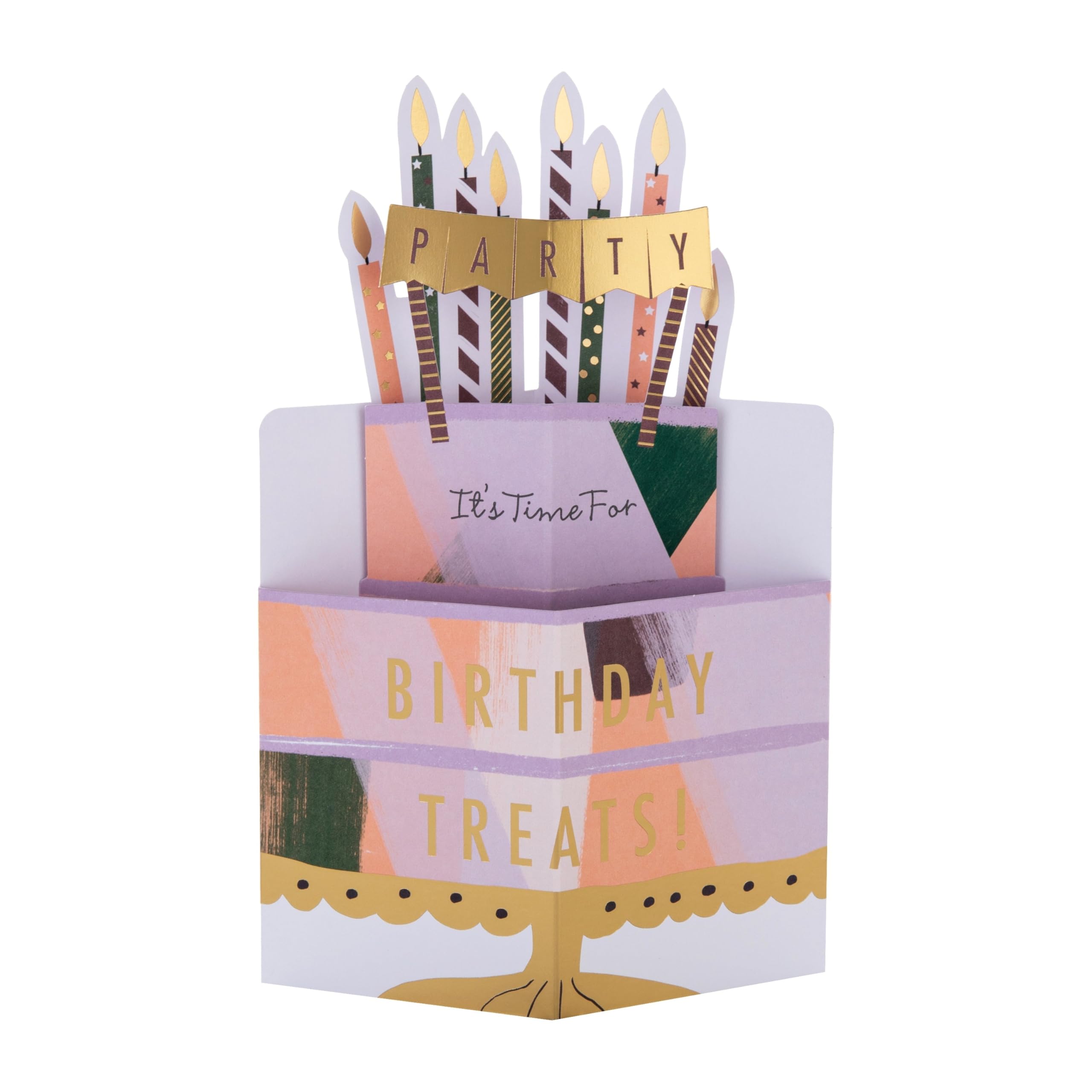 Hallmark 3D & Pop Up Birthday Card, Cake Design, Pink, Purple, Gold