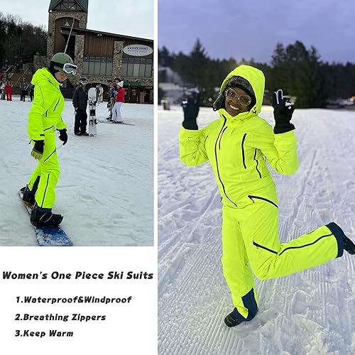 Miniatura 5 de Traje de esquí de una pieza para mujer, resistente al viento, impermeable, cálido, transpirable, desmontable, para deportes de nieve