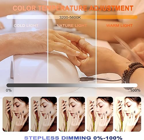 Miniatura 2 de KMLSHLL Luz de media luna para escritorio de uñas, brillantes diamantes de imitación de media luna lámpara de escritorio LED para esteticistas,