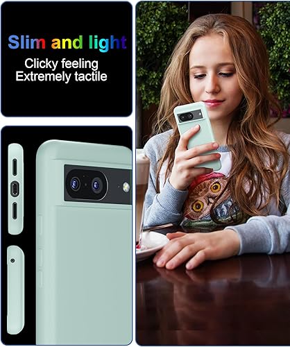 Miniatura 6 de Foluu Funda de silicona para Google Pixel 8, Pixel 8 - Funda protectora de goma de gel líquido con forro de microfibra suave, funda protectora