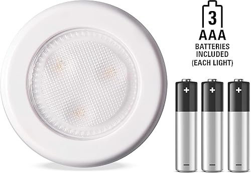 Miniatura 7 de Westek BL-PUTN-W6 - Luz de disco LED ultrafina - 6PK con baterías, color blanco