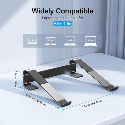Miniatura 5 de Elevador de computadora portátil para escritorio, soporte ergonómico de aluminio para refrigeración de laptop, compatible con MacBook ProAir, Dell,