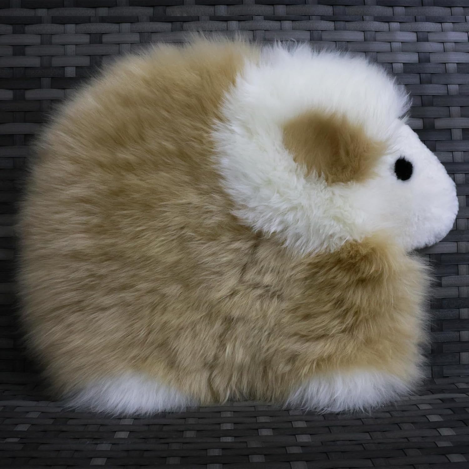 Genuine Sheepskin Chair Pad Anti Slip Design Cute Soft Comfortable for Living Room Sofa Bedroom Dressing Table Dining Table Fur Chair Cushion Car Fur Seat Cushion (1, Honey Brown, 18×14 Inch)