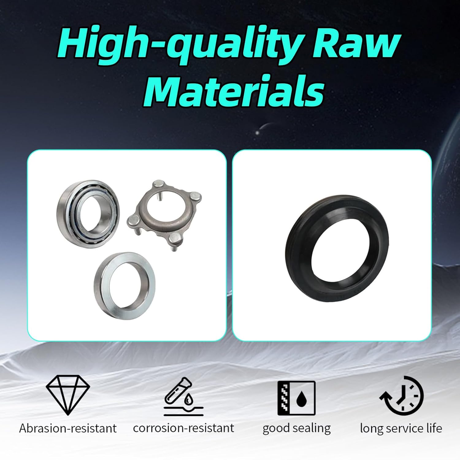 Rear Axle Bearing and Seal Kit for 2007-2017 Jeep Wrangler JK/JKU,Replaces 68008523AA 68003270AA 68499023AA,Axle Shaft Seal Retainer Set