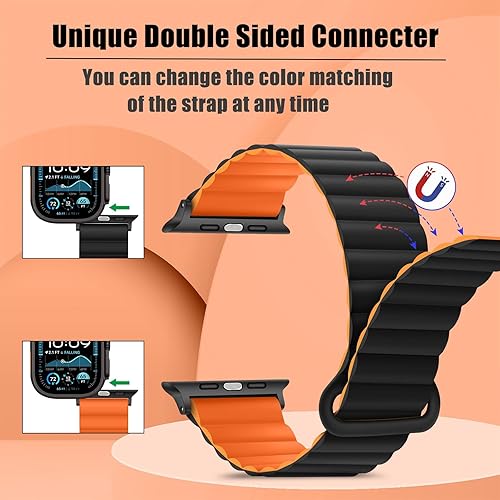 Miniatura 3 de HITZEE Compatible con Apple Watch Band de 1.929 in, 1.772 in, 1.732 in, 1.654 in, 1.654 in, 1.614 in, 1.575 in, 1.496 in, silicona de doble cara