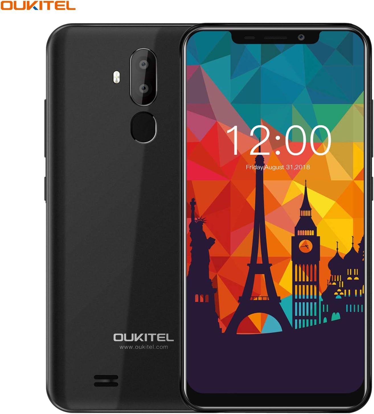 OUKITEL C12 Smartphones Unlocked Android 8.1 Unlocked Cell Phone (Black)