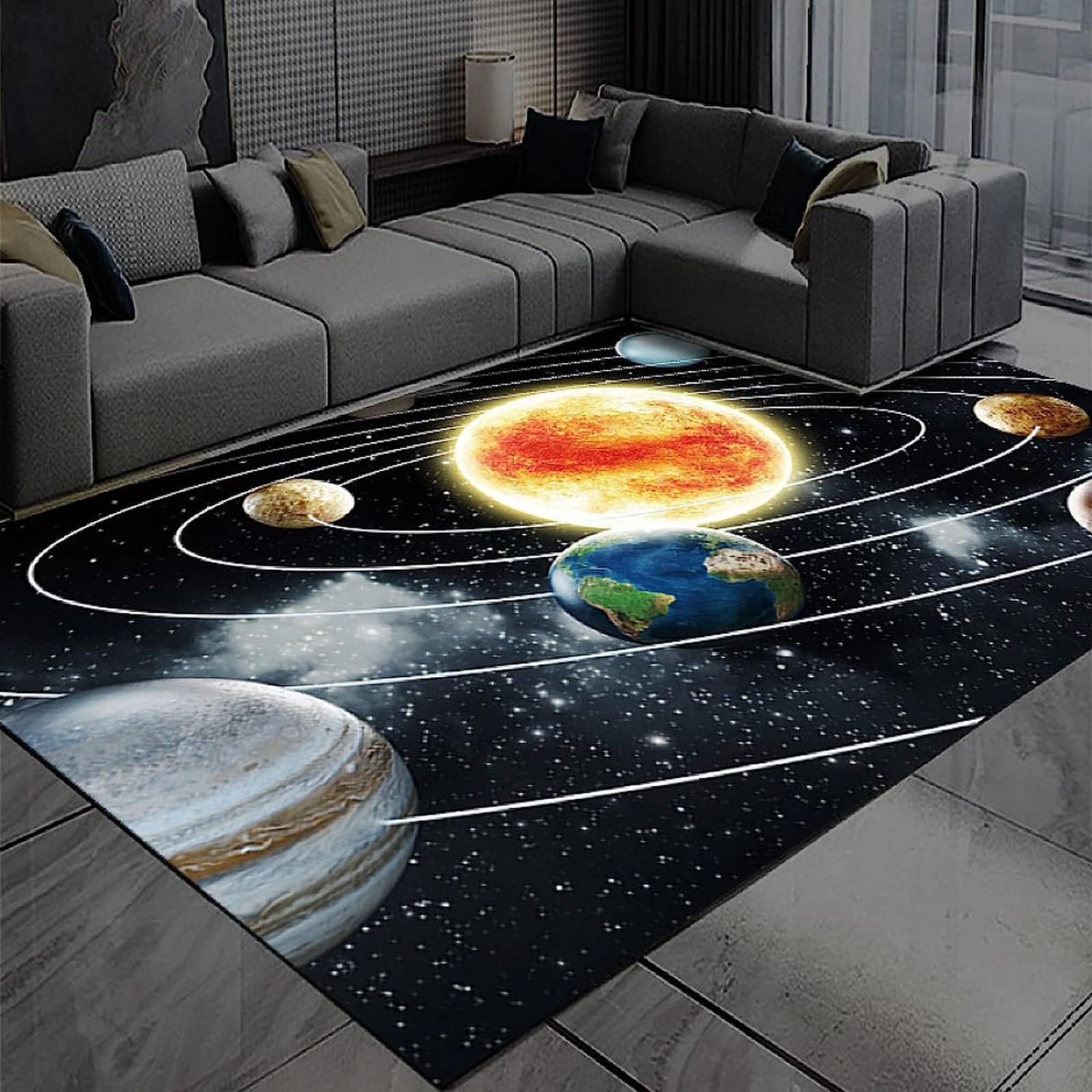Tapis de sol galaxie 3D pour décoration chambre fille