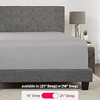 Vista 20 de DeaLuxe Kids Twin Deep Pocket Fitted Sheet - White - Microfiber - 16' Deep - Twin Size 39' x 75' - Perfect Fit for 14'-18' Mattresses