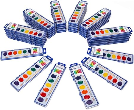 Amazon Co Jp カラースウェル 水彩絵の具 色鉛筆 8色 まとめ買い 36セット 絵の具セット 小学生 女の子 ポスターカラー 絵の具 水筆 透明水彩 固体水彩絵具 水彩紙 水彩画 水彩色鉛筆 塗り絵 こども ホビー