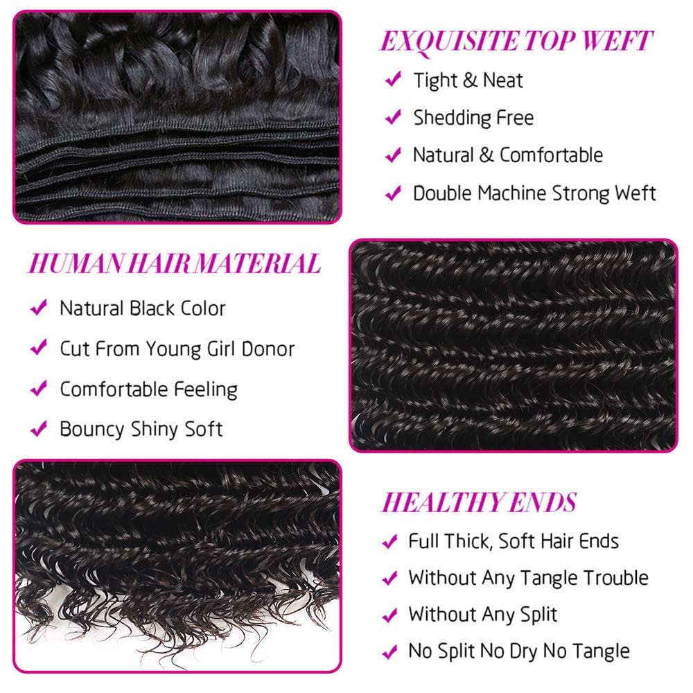 Wet And Wavy Bundles Human Hair Unprocessed Brazilian Virgin Hair 14 16 18 Inch Natural Black Color Water Wave Bundles