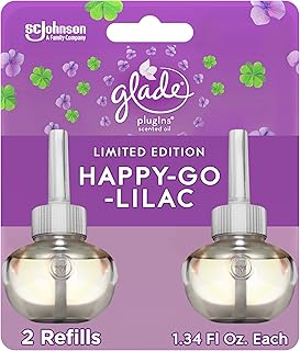 PlugIns Refills Air Freshener, Scented and Essential Oils for Home and Bathroom, Happy-Go-Lilac, 1.34 Oz, 2 Count