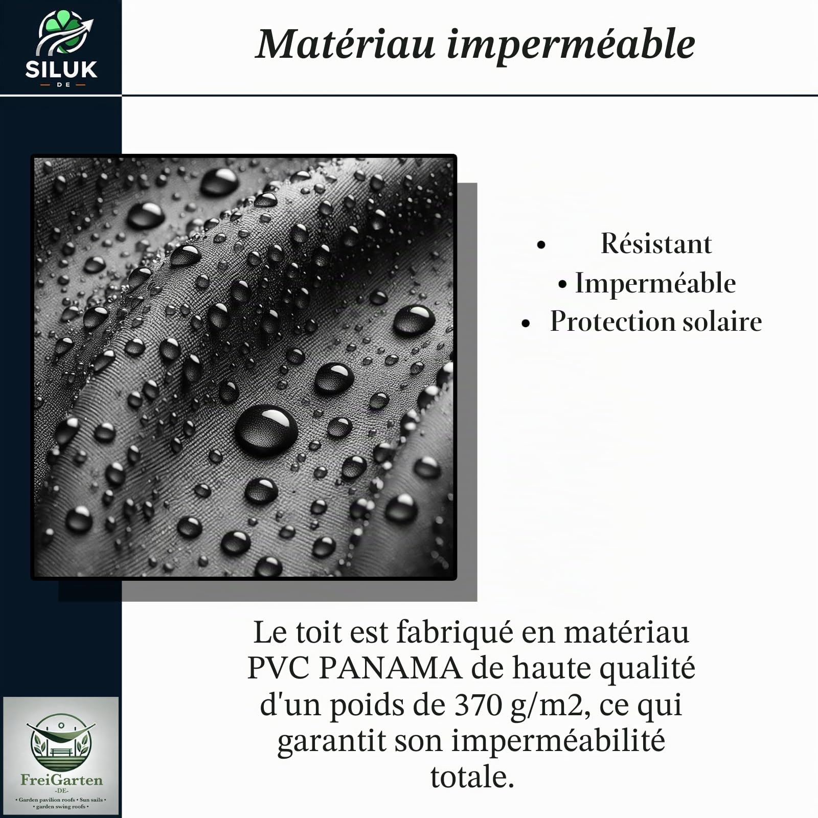 Modèle 2 Toit de rechange pour pavillon de jardin 3 x 3 m Étanche Matériau Panama en PVC, souple, 370 g/m², ultra résistant, modèle 1 (Anthracite)
