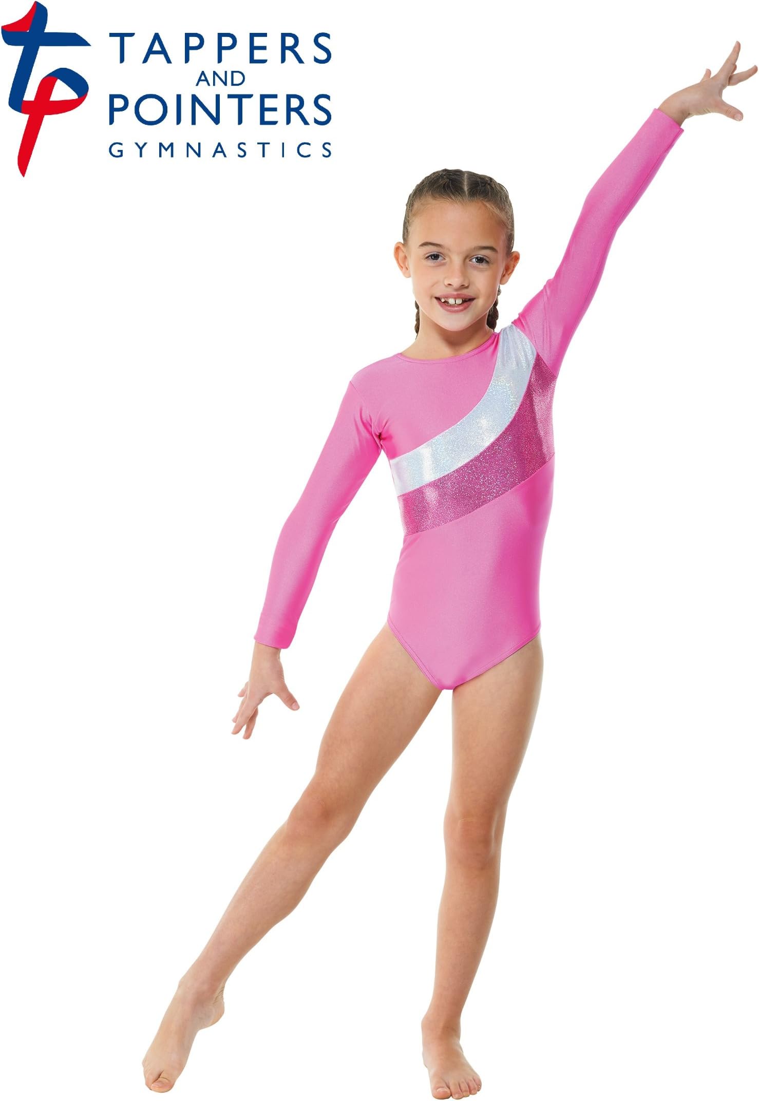 Tappers & Pointers Long Sleeve Gymnastics Leotard - GYM 19 (MADE IN UK). (LIPSTICK, 1)