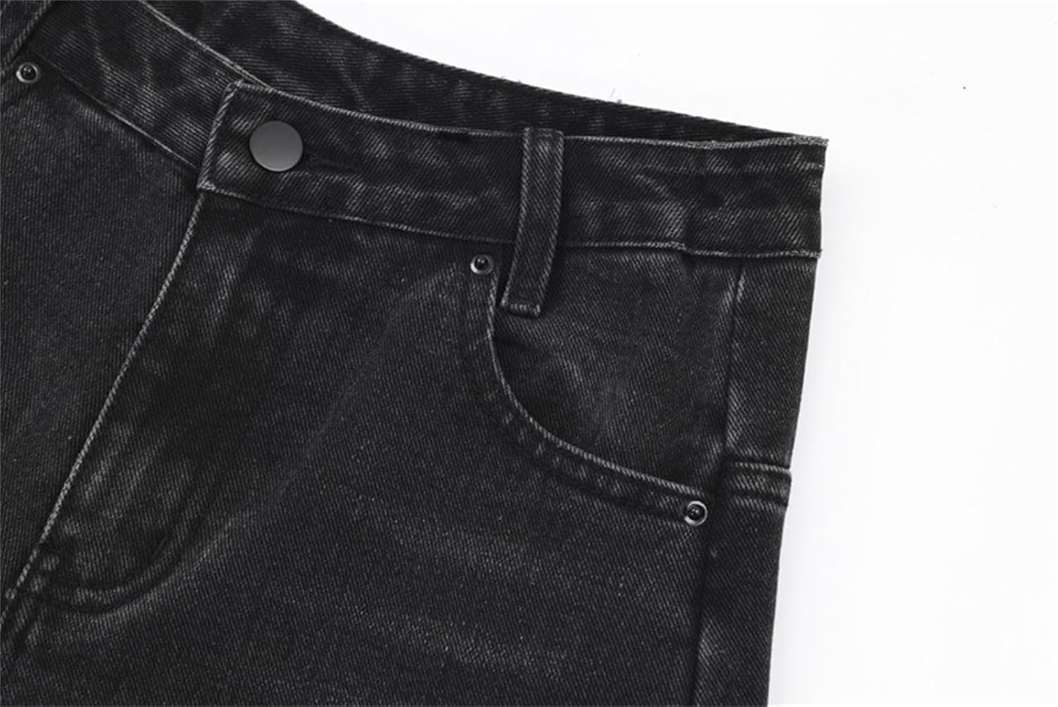 Jorts for Men - Y2k Jorts Baggy Jorts Distressed Jeans Aesthetic Denim Shorts Men, Casual Streetwear Jeans Shorts (Black,27-M,Medium)