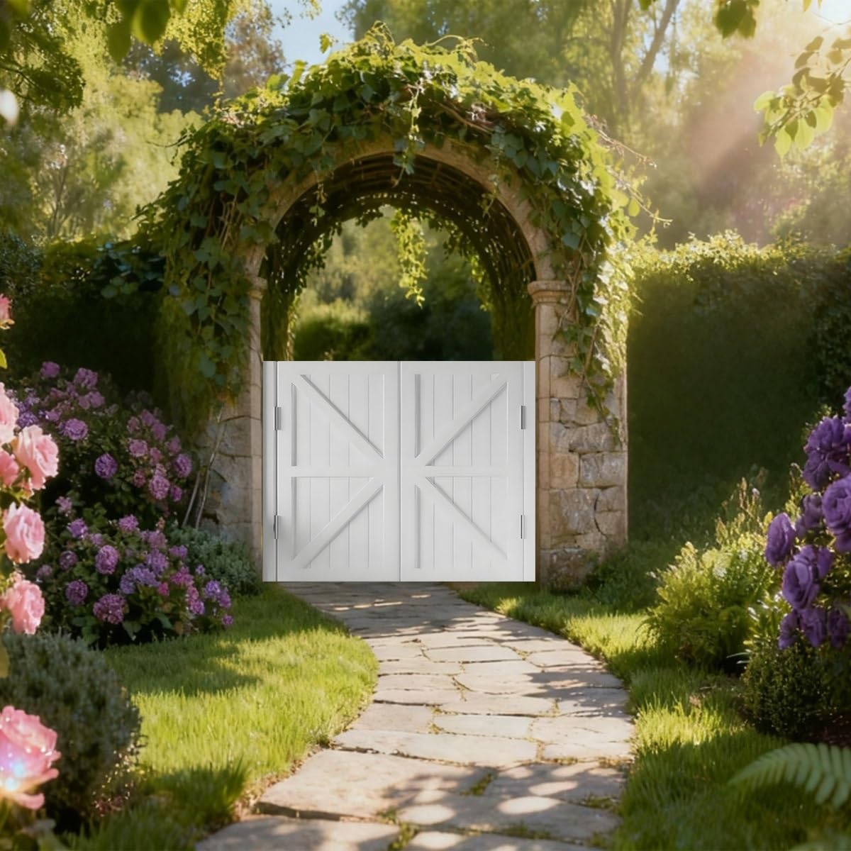 Porta a Battante in Legno Massiccio, Porta Da Saloon Interne, Apertura 180°, Porte Interne Battente, Chiusura Automatica, Porte Divisoria, Adatta per Soggiorno, Cucina